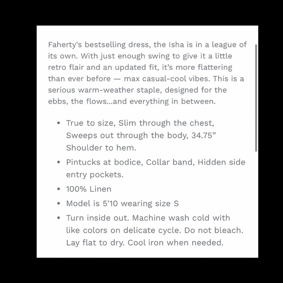 Faherty Isha Sleeveless Dress. - Picture 7 of 7